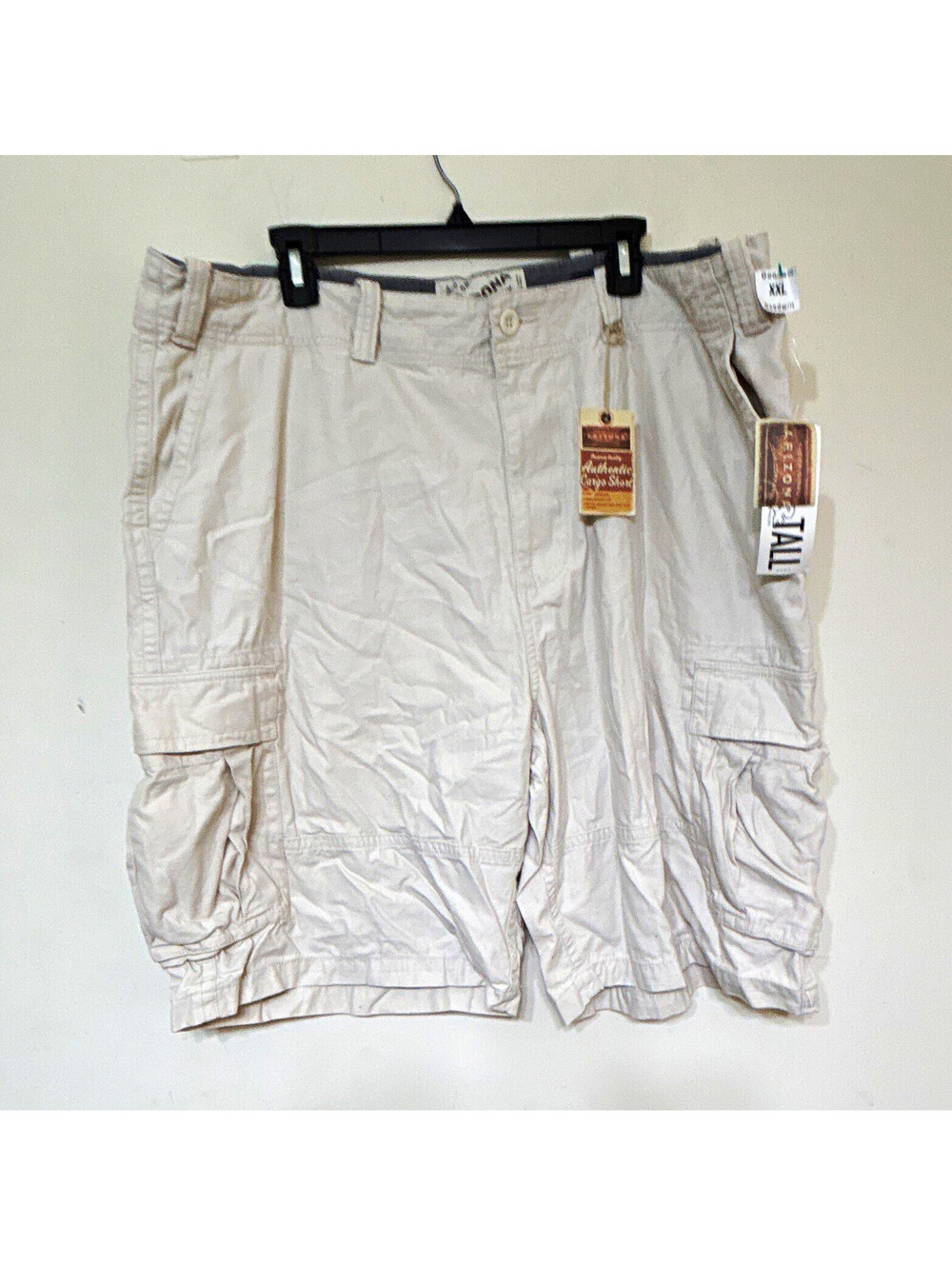 AriZona Men Size 44 White Cargo Shorts Big & Tall Relaxed Fit 12" Inseam Cotton